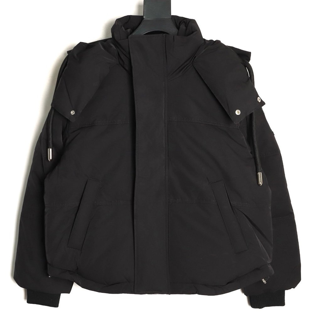 Ami Paris Solid Color Hooded Down Jacket,Ami Jacket,Jacket,APPAREL