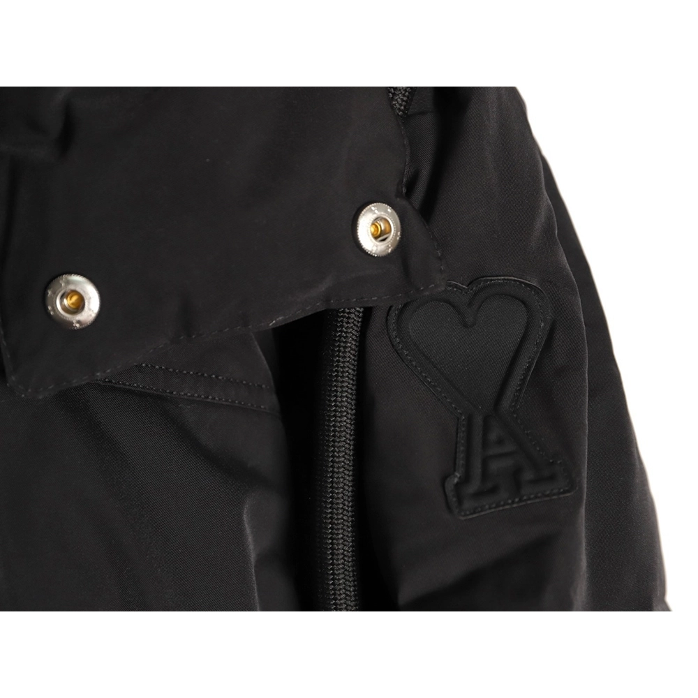 Ami Paris Solid Color Hooded Down Jacket,Ami Jacket,Jacket,APPAREL