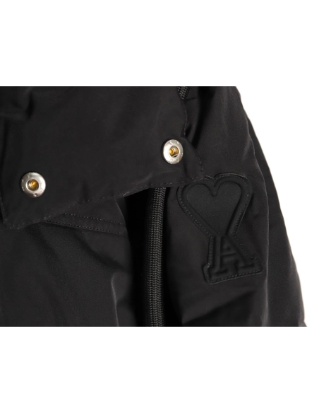 Ami Paris Solid Color Hooded Down Jacket,Ami Jacket,Jacket,APPAREL