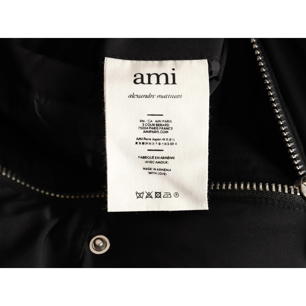 Ami Paris Solid Color Hooded Down Jacket,Ami Jacket,Jacket,APPAREL