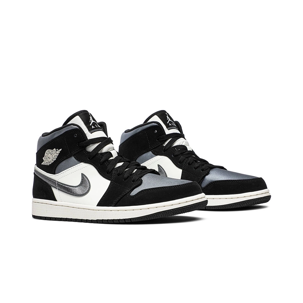 AIR JORDAN 1 MID SE SATIN SMOKE GREY 852542 011,AIR JORDAN 1 MID,Air Jordan