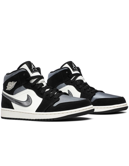 AIR JORDAN 1 MID SE SATIN SMOKE GREY 852542 011,AIR JORDAN 1 MID,Air Jordan