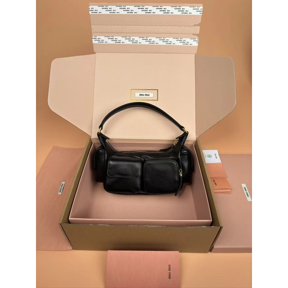 Miu Miu Nappa leather Pocket bags 5BC146 12X21X6cm,Miu Miu