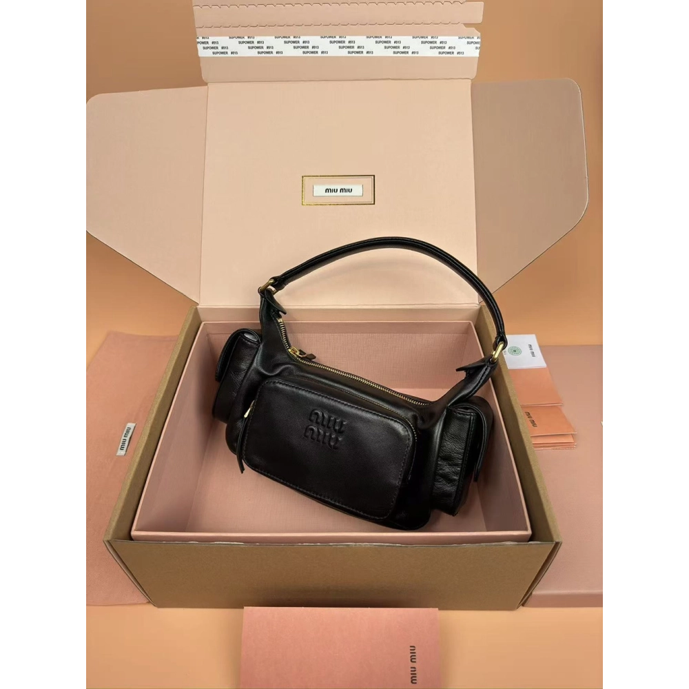 Miu Miu Nappa leather Pocket bags 5BC146 12X21X6cm,Miu Miu