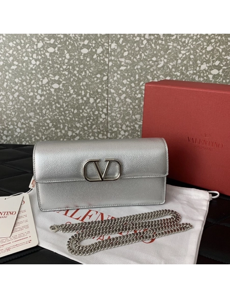 Valentino logo Signature Metallic Wallet S13 20X5.5X10cm,Valentino