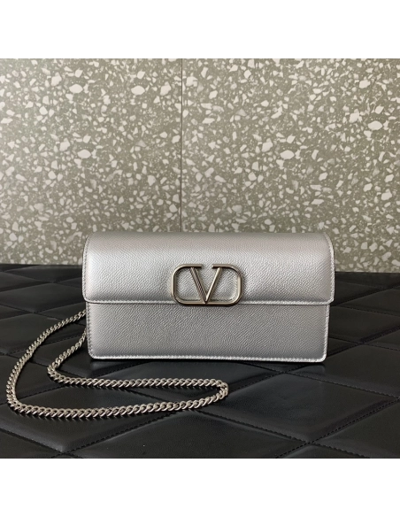 Valentino logo Signature Metallic Wallet S13 20X5.5X10cm,Valentino