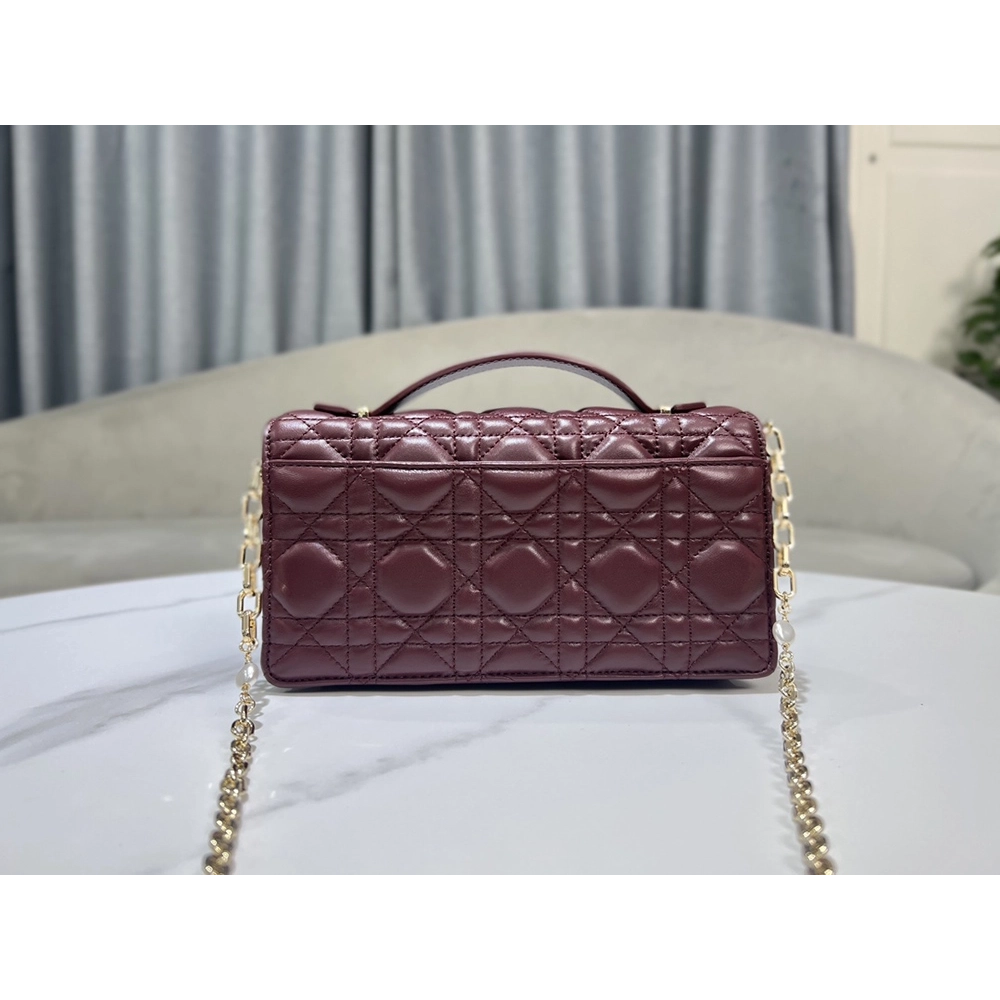 Dior Mini Plum Cannage Lambskin Bags M42R 21X11X5cm,Dior