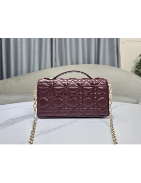 Dior Mini Plum Cannage Lambskin Bags M42R 21X11X5cm,Dior