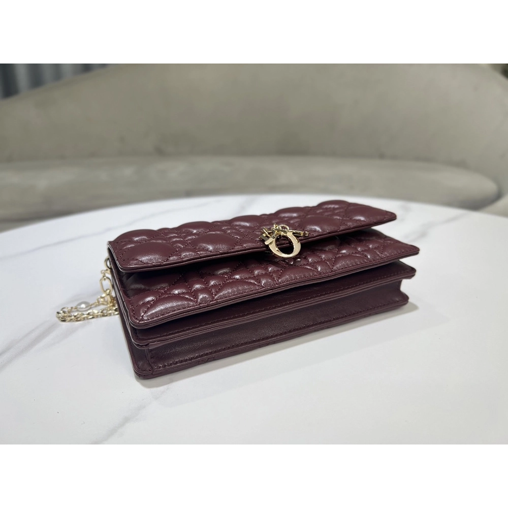 Dior Mini Plum Cannage Lambskin Bags M42R 21X11X5cm,Dior