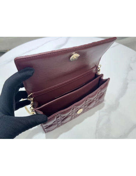 Dior Mini Plum Cannage Lambskin Bags M42R 21X11X5cm,Dior