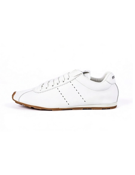 Miu Miu Shiny Leather Plume Sneakers,Miu Miu
