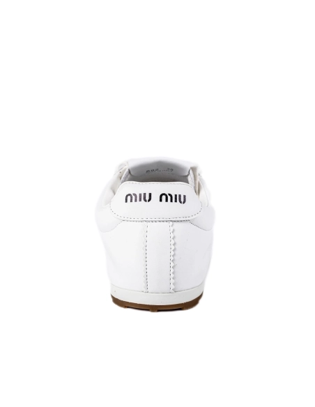 Miu Miu Shiny Leather Plume Sneakers,Miu Miu