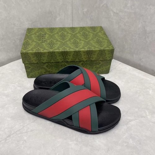 Gucci Rubber Slide Green Red,Gucci