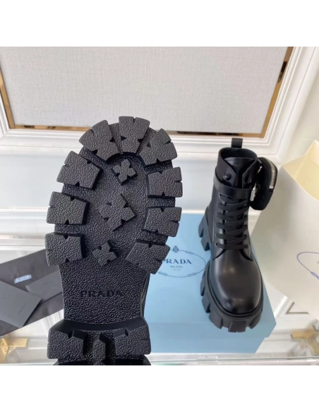 Prada Monolith brushed leather and ReNylon boots,Loewe