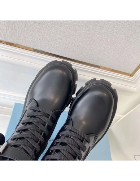 Prada Monolith brushed leather and ReNylon boots,Loewe