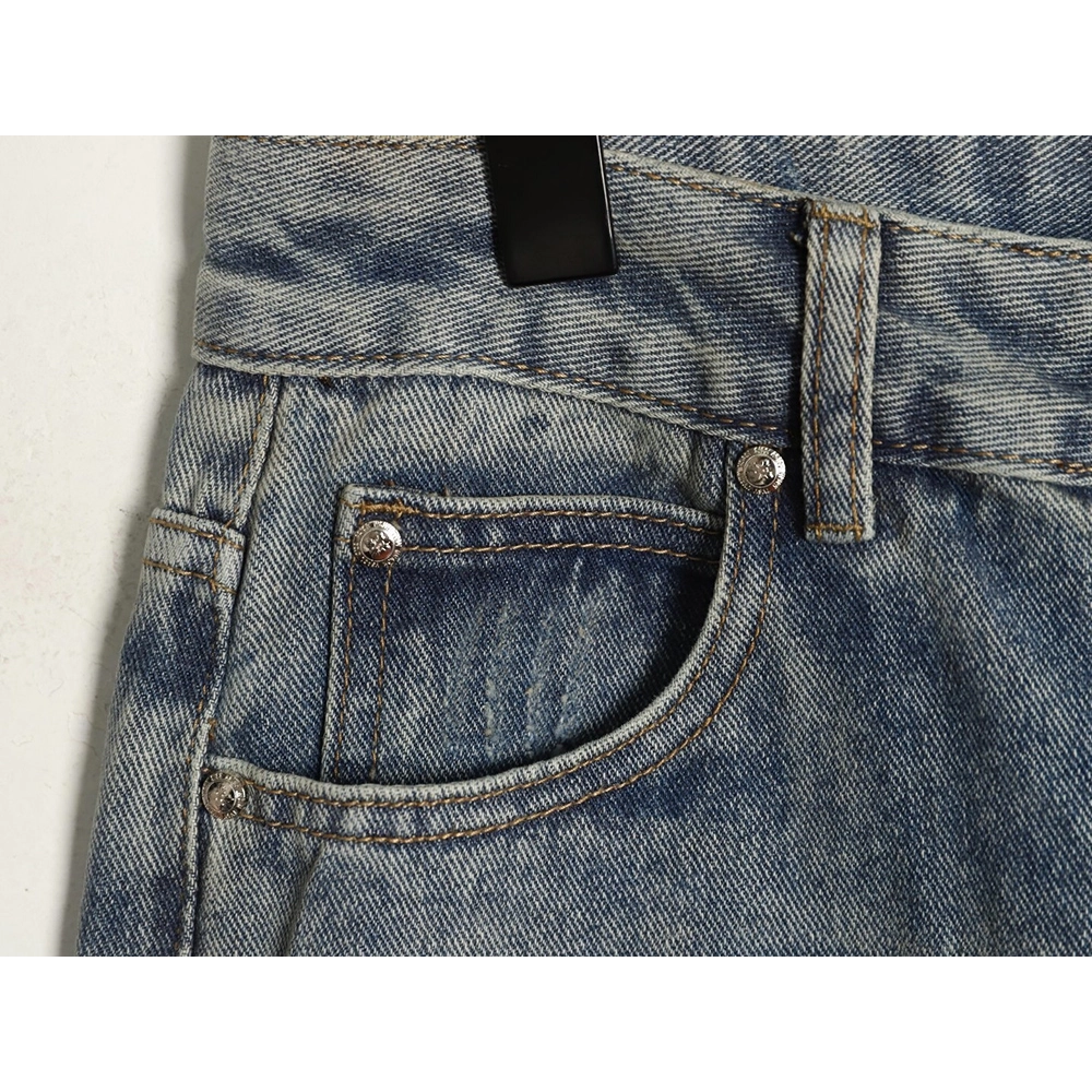 Chrome Hearts Cross Embroidered Washed Jeans,Chrome Hearts