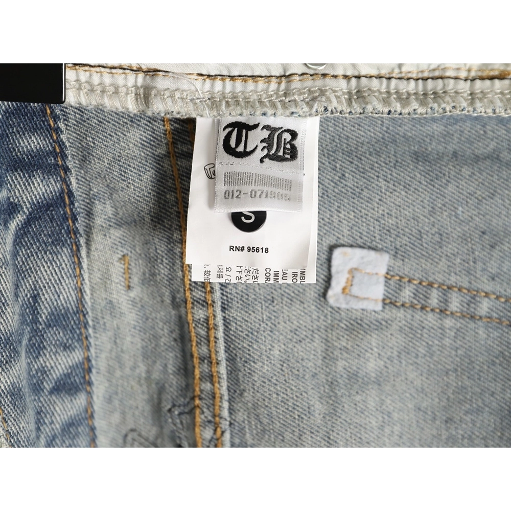 Chrome Hearts Cross Embroidered Washed Jeans,Chrome Hearts