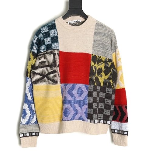 Acne Studios patchwork crew neck sweater,Acne Studios