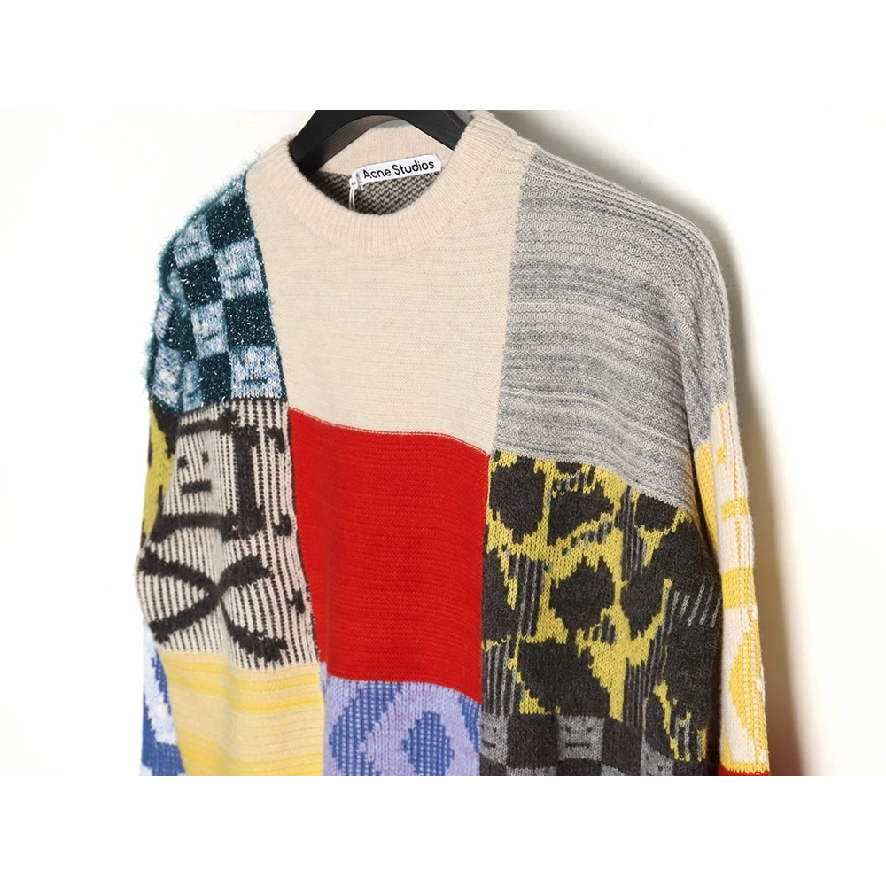 Acne Studios patchwork crew neck sweater,Acne Studios