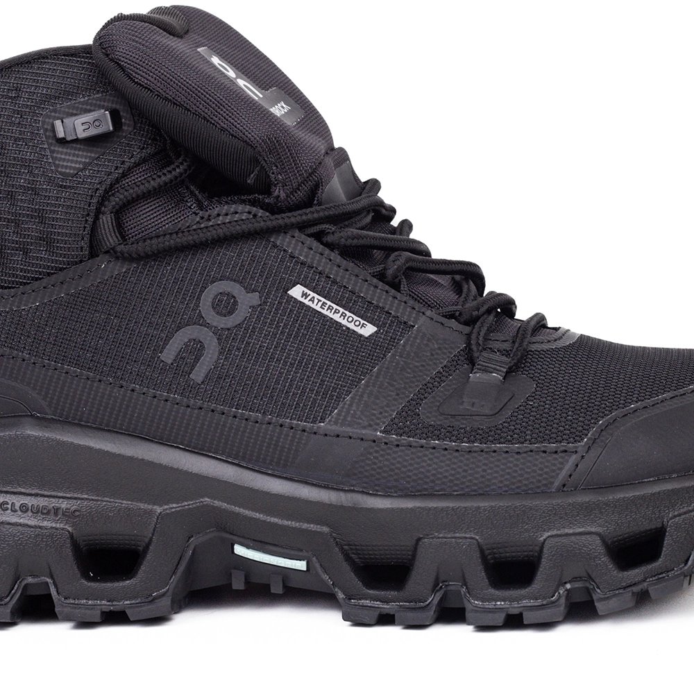 ON Cloudrock Mid Waterproof Triple Black,ON SNEAKERS