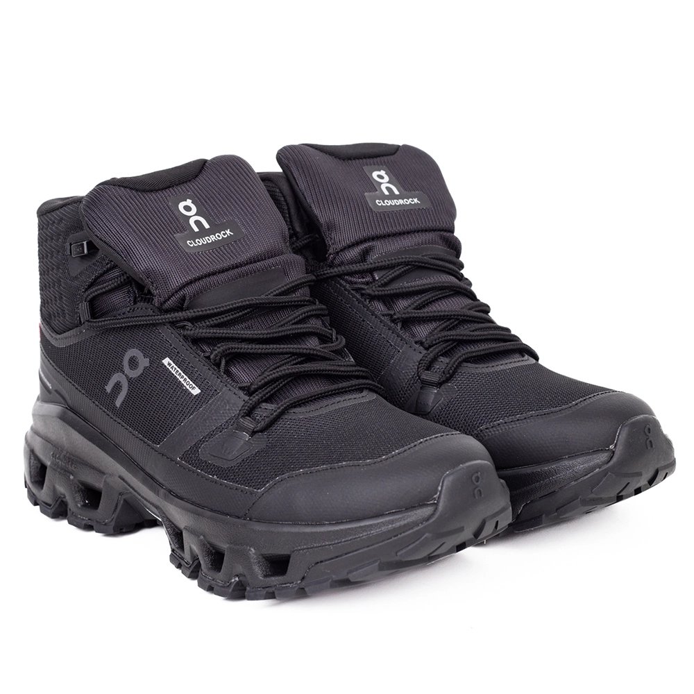 ON Cloudrock Mid Waterproof Triple Black,ON SNEAKERS