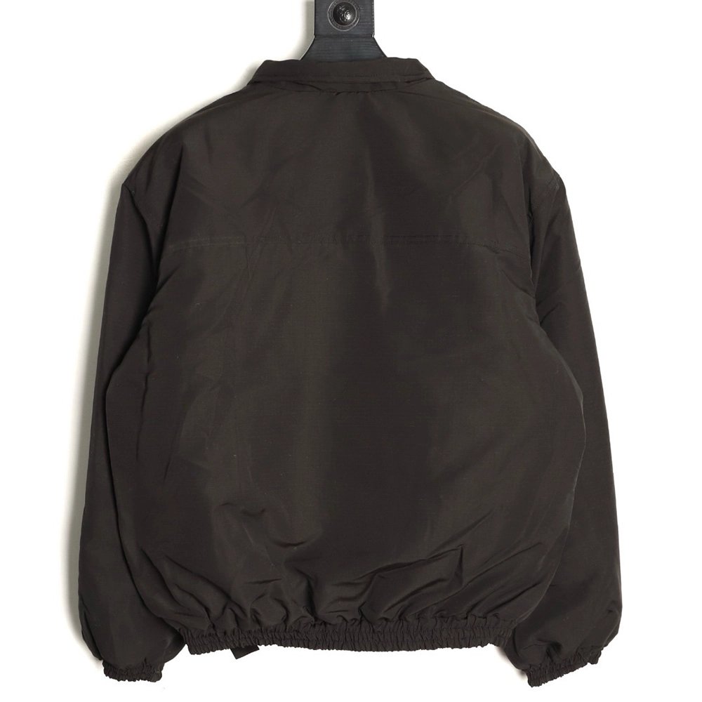 Balenciaga double-ring logo embroidered stand-up collar cotton coat,Balenciaga