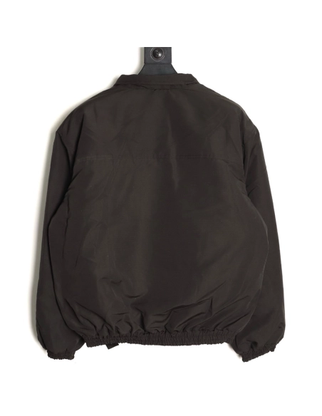Balenciaga double-ring logo embroidered stand-up collar cotton coat,Balenciaga