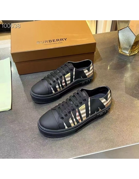 Burberry Check Sneakers Black Archive Beige,BURBERRY SNEAKERS