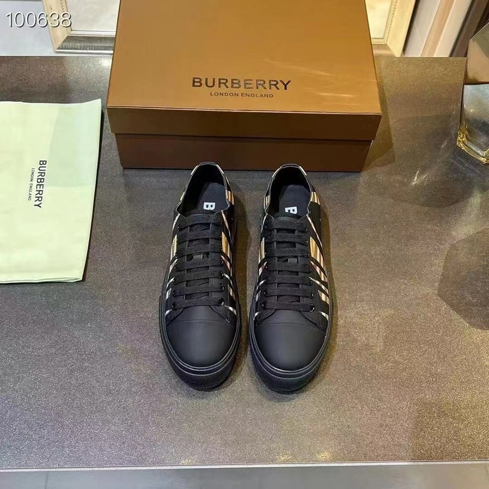 Burberry Check Sneakers Black Archive Beige,BURBERRY SNEAKERS