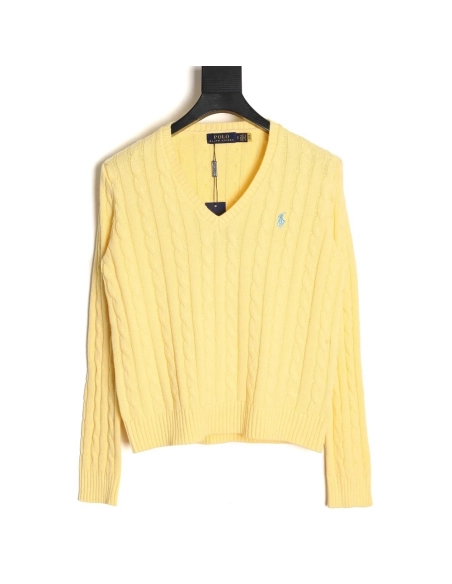 Ralph Lauren small logo knit V-neck sweater,Ralph Lauren
