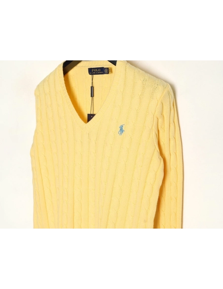 Ralph Lauren small logo knit V-neck sweater,Ralph Lauren