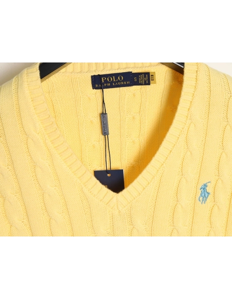 Ralph Lauren small logo knit V-neck sweater,Ralph Lauren