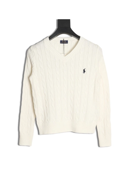Ralph Lauren Womens Cable Knit V-Neck Sweater TSK1,Ralph Lauren