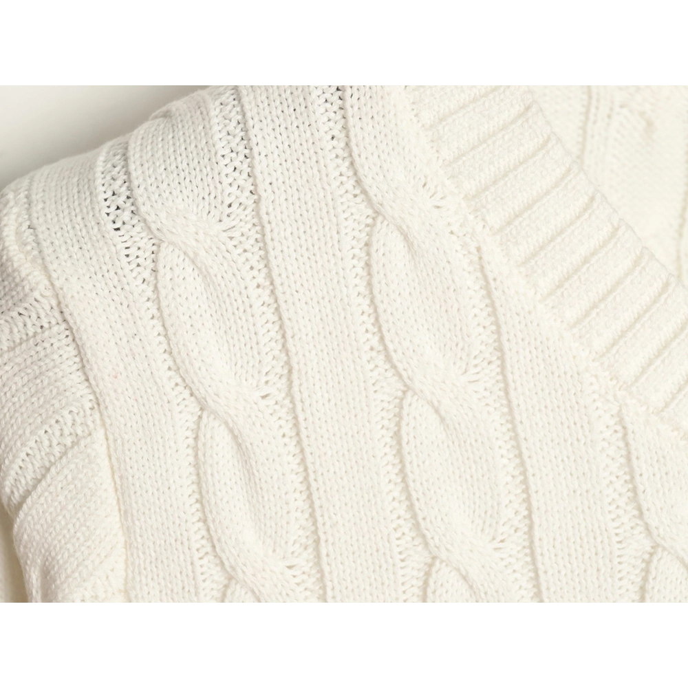 Ralph Lauren Womens Cable Knit V-Neck Sweater TSK1,Ralph Lauren