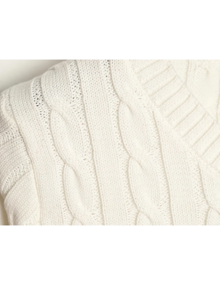 Ralph Lauren Womens Cable Knit V-Neck Sweater TSK1,Ralph Lauren