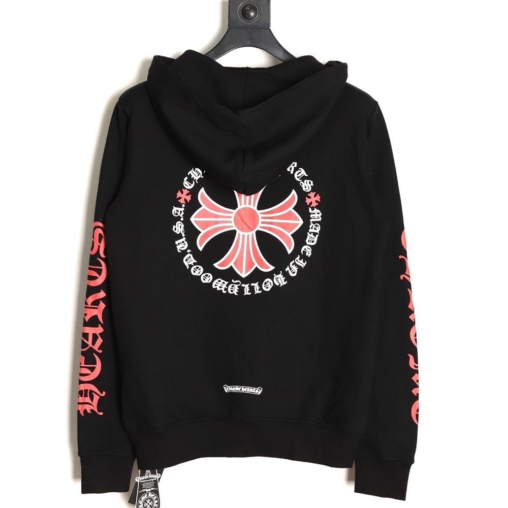 Chrome Hearts Red Cross Print Zip-Up Jacket,Chrome Hearts