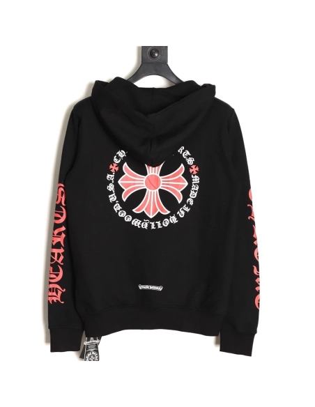 Chrome Hearts Red Cross Print Zip-Up Jacket,Chrome Hearts