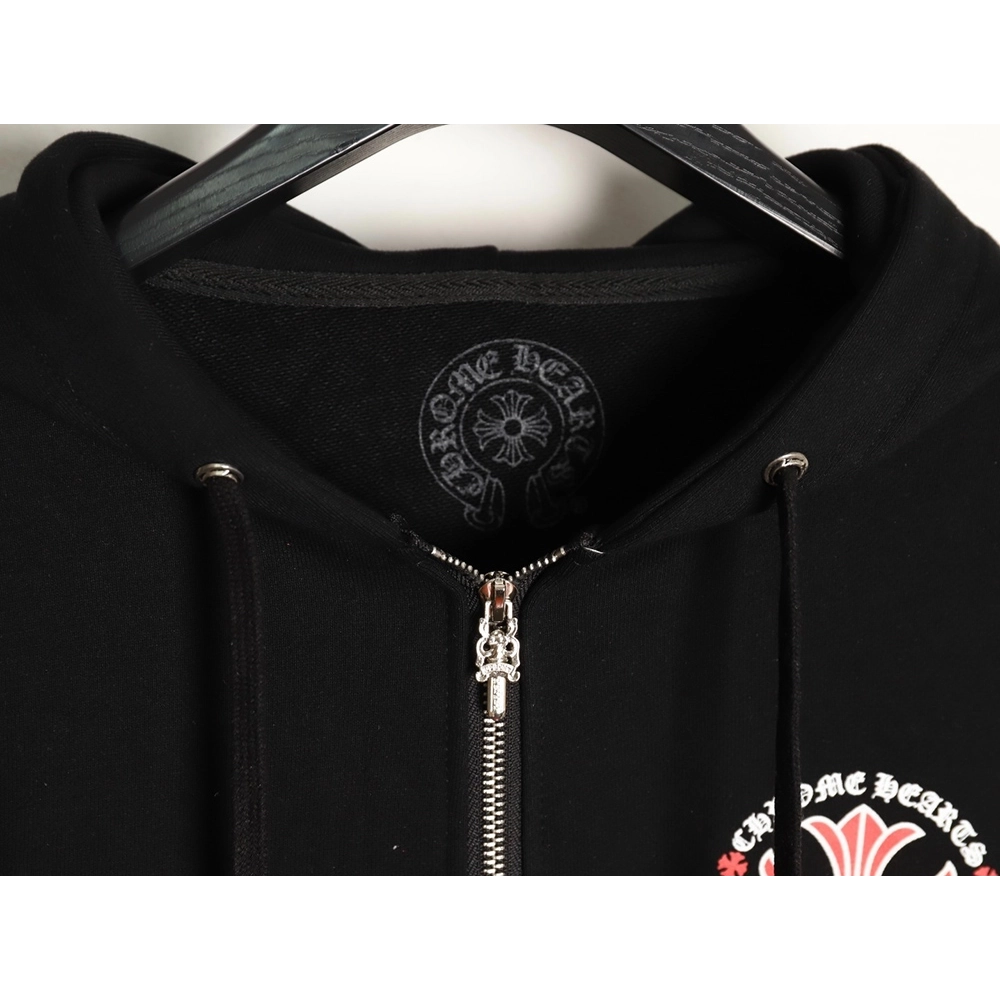 Chrome Hearts Red Cross Print Zip-Up Jacket,Chrome Hearts