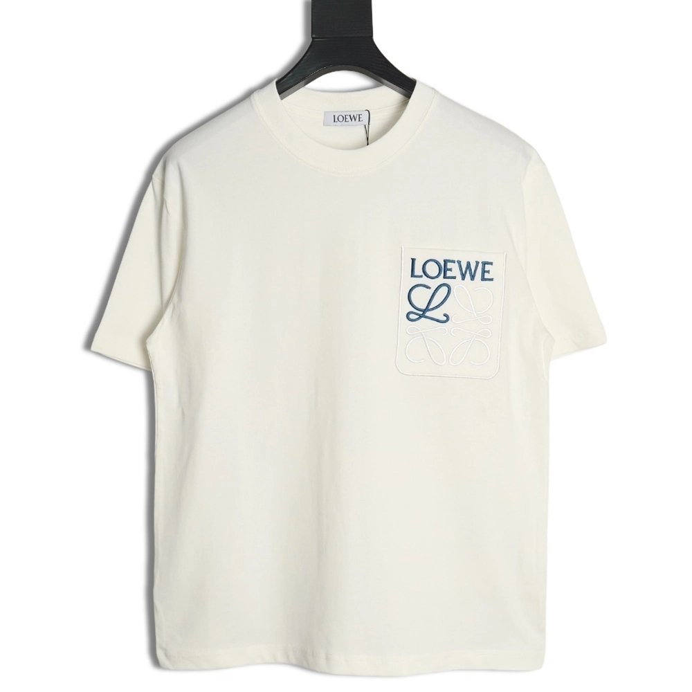 Loewe Pocket Logo Embroidered ShortSleeve TShirt,Loewe T Shirt,Tshirt,APPAREL