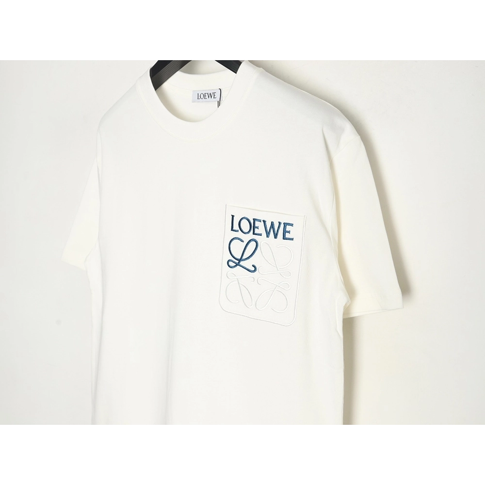 Loewe Pocket Logo Embroidered ShortSleeve TShirt,Loewe T Shirt,Tshirt,APPAREL