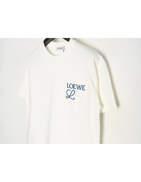 Loewe Pocket Logo Embroidered ShortSleeve TShirt,Loewe T Shirt,Tshirt,APPAREL
