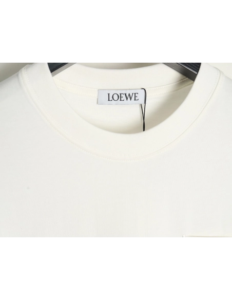 Loewe Pocket Logo Embroidered ShortSleeve TShirt,Loewe T Shirt,Tshirt,APPAREL