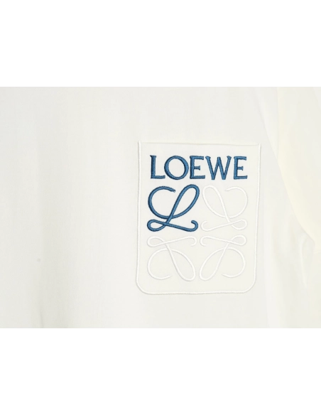 Loewe Pocket Logo Embroidered ShortSleeve TShirt,Loewe T Shirt,Tshirt,APPAREL