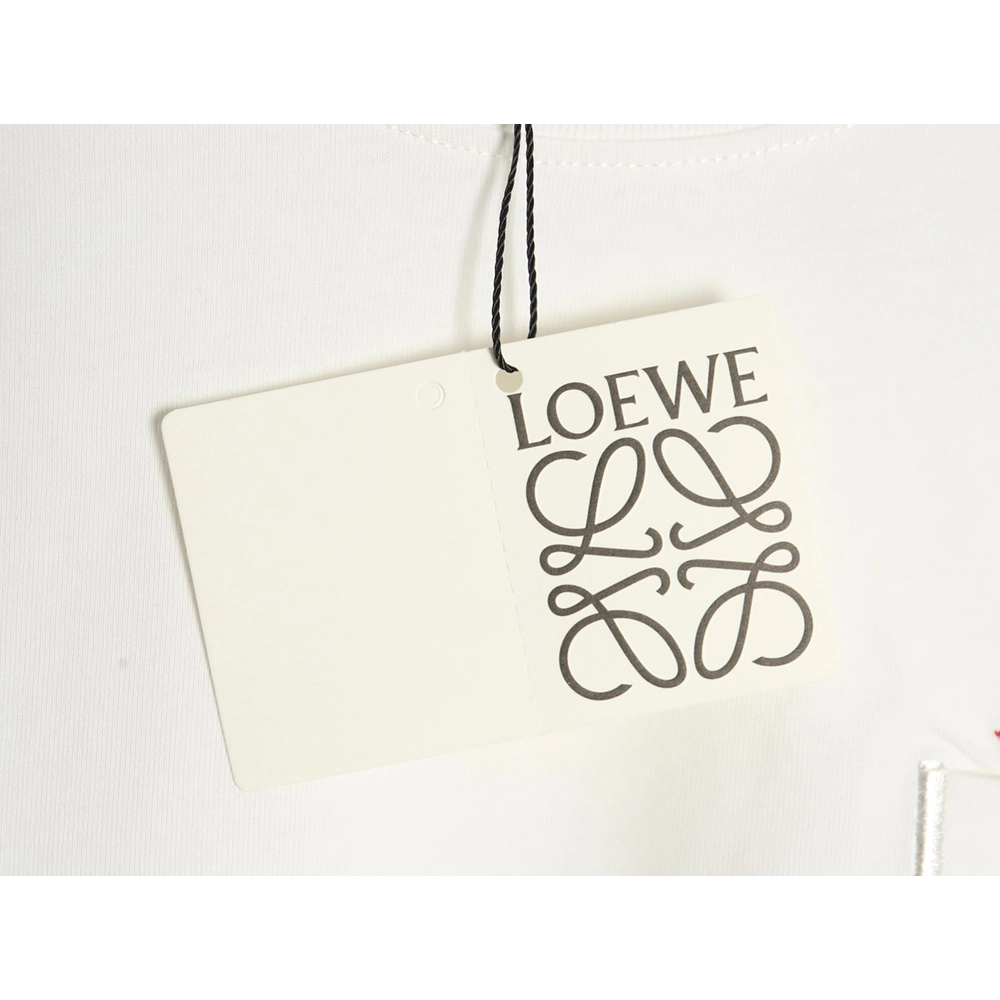Loewe Collab Pocket FlameEmbroidered ShortSleeve TShirt,Loewe T Shirt,Tshirt,APPAREL