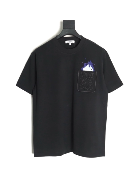 Loewe Collab Pocket FlameEmbroidered ShortSleeve TShirt,Loewe T Shirt,Tshirt,APPAREL