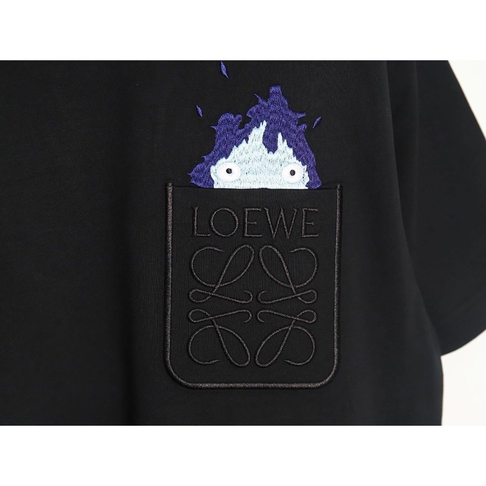 Loewe Collab Pocket FlameEmbroidered ShortSleeve TShirt,Loewe T Shirt,Tshirt,APPAREL