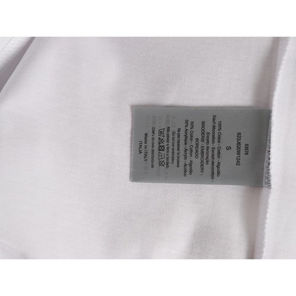 Dior CD Slogan Embroidered Logo ShortSleeve TShirt,Dior T Shirt,Tshirt,APPAREL