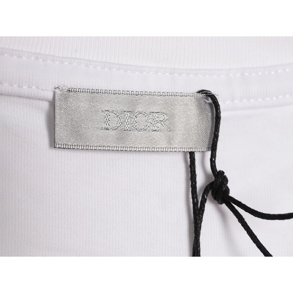 Dior CD Slogan Embroidered Logo ShortSleeve TShirt,Dior T Shirt,Tshirt,APPAREL