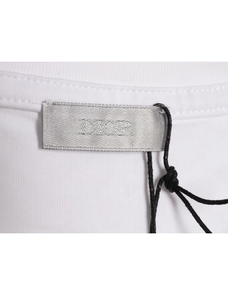 Dior CD Slogan Embroidered Logo ShortSleeve TShirt,Dior T Shirt,Tshirt,APPAREL