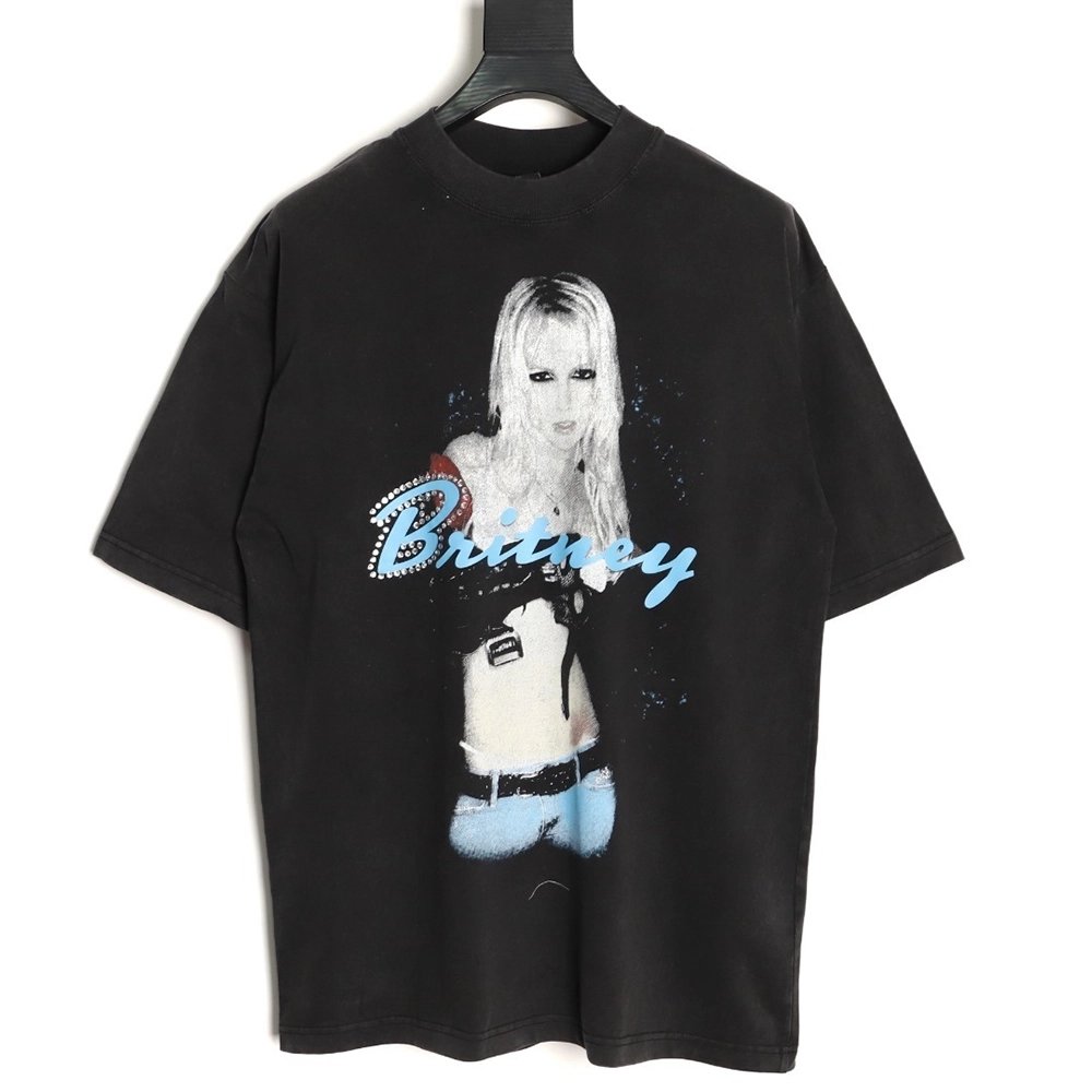 Balenciaga Britney Spears Washed Crew Neck ShortSleeve TShirt,Balenciaga T Shirt,Tshirt,APPAREL